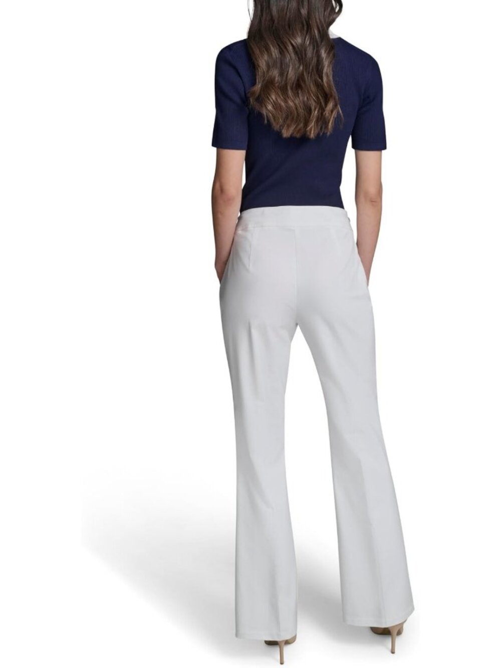 Chic Women's Straight Leg Sailor Pants with Button Detail | Cotton Twill - Picture 5 of 6